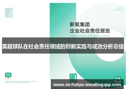 英超球队在社会责任领域的创新实践与成效分析总结