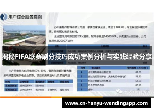 揭秘FIFA联赛刷分技巧成功案例分析与实践经验分享